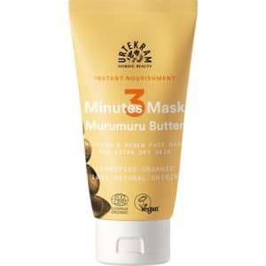 Urtekram 3 minutes mask Urtekram 3 Minutes Mask Murumuru Butter biedt een weelderige en voedende behandeling voor je huid, doordrenkt met de weldadige eigenschappen van Murumuru boter. Dit masker biedt in slechts enkele minuten een diepe verzorging, waardoor je huid wordt gevoed en hersteld. De Werking van Murumuru Butter voor de Huid: Intensieve Hydratatie: Murumuru boter is rijk aan vetzuren en helpt de huid diep te hydrateren. Het houdt vocht vast en herstelt de natuurlijke vochtbalans, waardoor de huid er gehydrateerd en soepel uitziet. Herstellende Eigenschappen: De boter staat bekend om zijn herstellende eigenschappen, waardoor het de droge en beschadigde huid kan verzachten en helpen bij het herstellen van de huidbarrière. Voedende Kracht: Murumuru boter bevat voedingsstoffen zoals vitamine A en C, die de huid voeden en beschermen tegen vroegtijdige veroudering, waardoor de huid er gezond en stralend uitziet. Voordelen van Urtekram 3 Minutes Mask Murumuru Butter: Snel en Effectief: Dit masker biedt een snelle maar diepe verzorging in slechts drie minuten, waardoor het perfect is voor drukke dagen. Diepe Hydratatie: De krachtige hydraterende eigenschappen van Murumuru boter helpen de huid soepel en gehydrateerd te houden. Natuurlijke Ingrediënten: Urtekram staat bekend om het gebruik van natuurlijke, biologische ingrediënten, wat resulteert in een milde en effectieve formule voor de huid. Ervaar de luxueuze verzorging van Urtekram 3 Minutes Mask Murumuru Butter en ontdek de voordelen van Murumuru boter voor een diep gehydrateerde en gevoede huid. Geef je huid de aandacht en voeding die het verdient met dit verwenmasker.